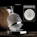 360 Rotating Wine Decanter Tumbler 1500ml Decanter Dispenser Crystal Glass Bottle Wine Aerator Mirror Jug Gift Bar Decoration