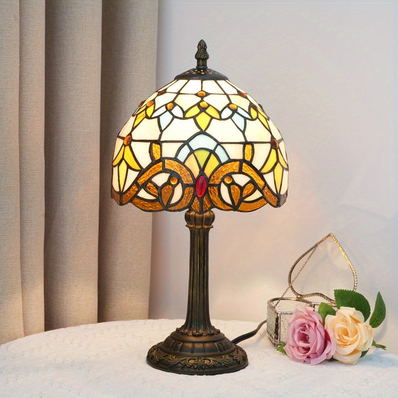 Art Deco Glass Table Lamp – Elegant Floral Design