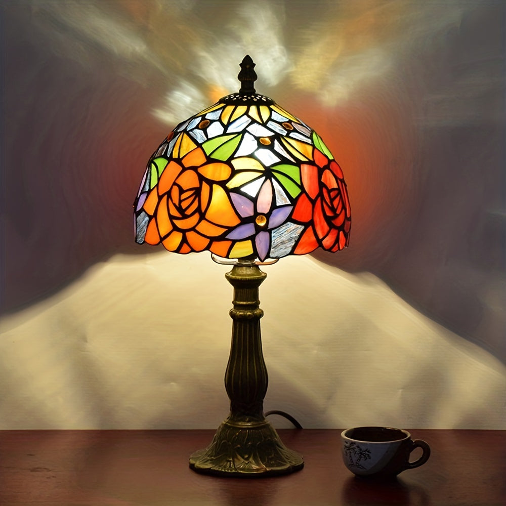 Art Deco Glass Table Lamp – Elegant Floral Design