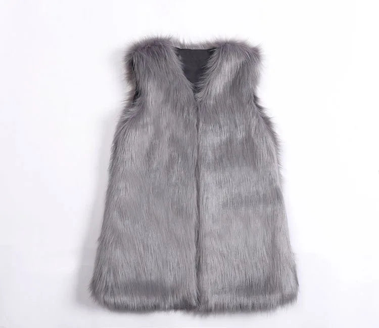 women's vest large size faux fur vest Women sleeveless jacket female fur rabbit  new fox vest women's long vest