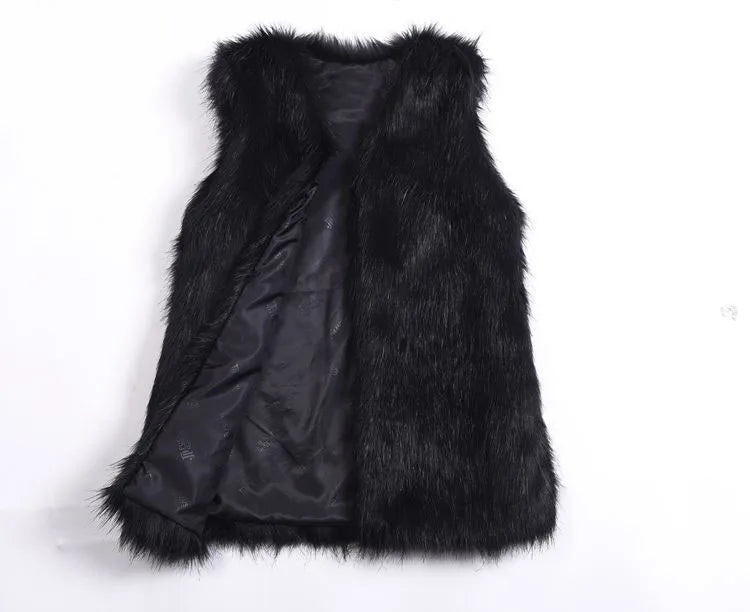 women's vest large size faux fur vest Women sleeveless jacket female fur rabbit  new fox vest women's long vest