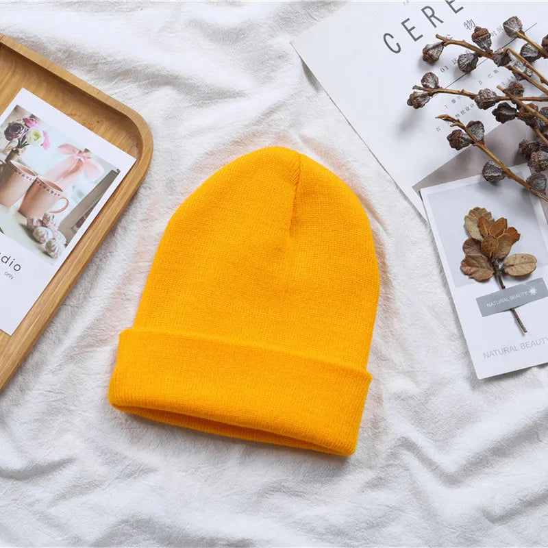 NEW Winter Hats Beanies Knitted Solid Cute Hat Girls Autumn Female Beanie Caps Warmer Bonnet Ladies Casual Cap