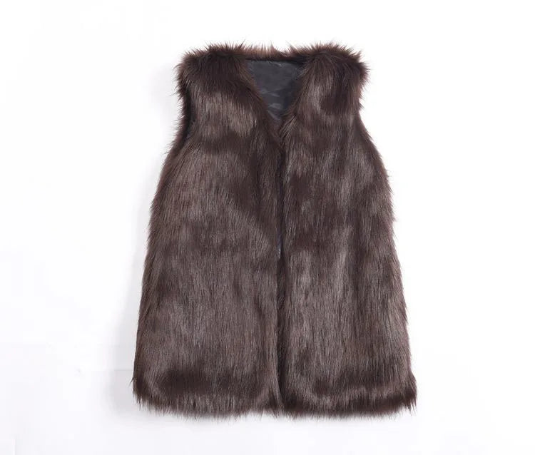 women's vest large size faux fur vest Women sleeveless jacket female fur rabbit  new fox vest women's long vest