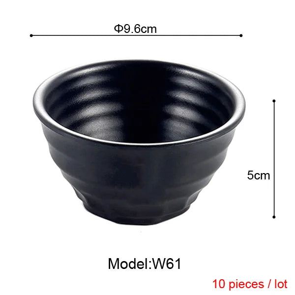 Melamine Dinnerware Black Frost Bowl Lrregular Square Bowl Fashion Restaurant Melamine Snack Bowl A5 Melamine Tableware