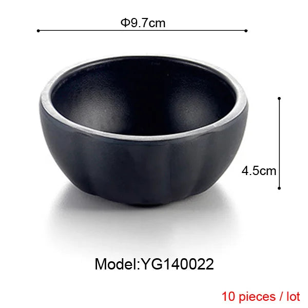 Melamine Dinnerware Black Frost Bowl Lrregular Square Bowl Fashion Restaurant Melamine Snack Bowl A5 Melamine Tableware