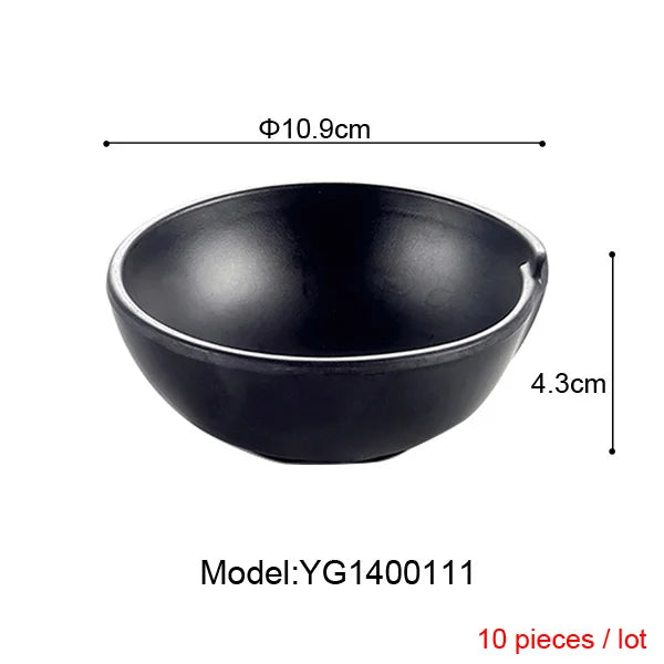 Melamine Dinnerware Black Frost Bowl Lrregular Square Bowl Fashion Restaurant Melamine Snack Bowl A5 Melamine Tableware