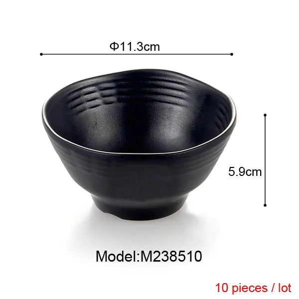 Melamine Dinnerware Black Frost Bowl Lrregular Square Bowl Fashion Restaurant Melamine Snack Bowl A5 Melamine Tableware