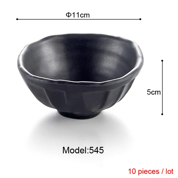 Melamine Dinnerware Black Frost Bowl Lrregular Square Bowl Fashion Restaurant Melamine Snack Bowl A5 Melamine Tableware