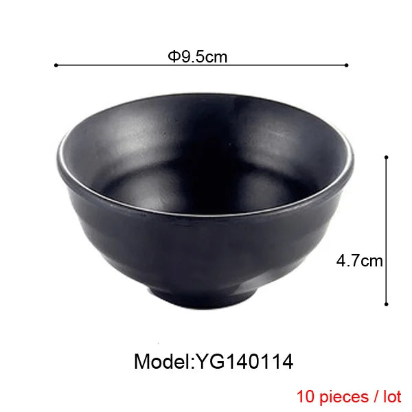 Melamine Dinnerware Black Frost Bowl Lrregular Square Bowl Fashion Restaurant Melamine Snack Bowl A5 Melamine Tableware