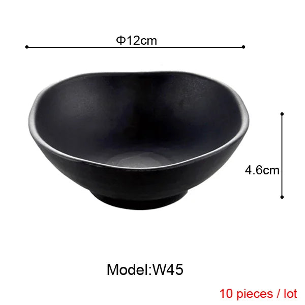 Melamine Dinnerware Black Frost Bowl Lrregular Square Bowl Fashion Restaurant Melamine Snack Bowl A5 Melamine Tableware