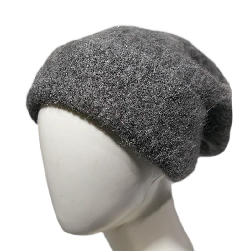 BAHTLEE-Women's Alpaca Hair Knitted Hat, Caps, Warmer, Winter