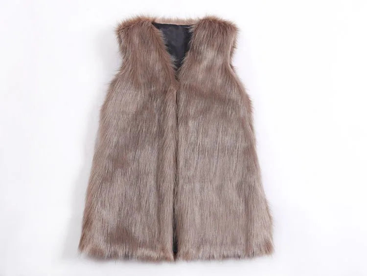 women's vest large size faux fur vest Women sleeveless jacket female fur rabbit  new fox vest women's long vest