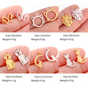 5Pcs/Lot Wild Animal Pendants Stainless Steel Wolf/Cat/ Dog Pet Charms for DIY Necklace Bracelet Earrings Jewelry Making Finding