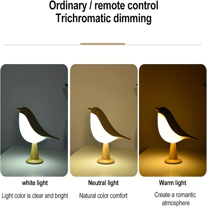 Cute Bird LED Desk Lamp – Rechargeable Touch Night Light with Aromatherapy